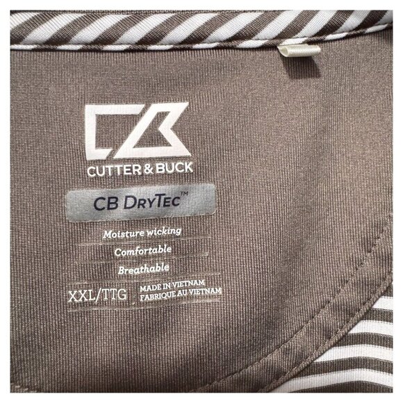 Cutter & Buck Polo‎ Shirt Mens XXL Tall DryTec Golf Striped - Picture 3 of 3